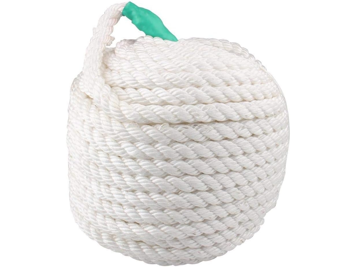 Cuerda De Remolque Para Ancla De Barco De Nailon Trenzado De Cuatro Hebras De 1/2" X 200' (12,7 Mm) * 60 M Con Guardacabos.