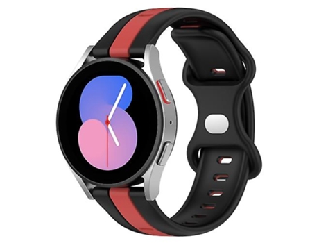 Correa para reloj Garmin Forerunner 55, hebilla de mariposa de 20mm, correa de silicona bicolor, negro y rojo VENISYMLIS