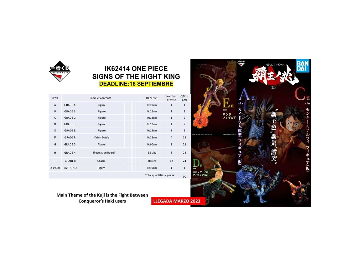 Ichiban Kuji Banpresto One Piece Señales del Gran Rey