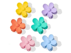 Paquete De 6 Pinzas Para El Cabello Con Diseño Floral Para Mujeres Y Niñas, Pinzas Grandes Antideslizantes Con Acabado Mate Y Gruesas.