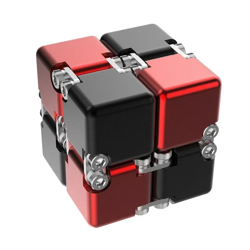 Cubo Infinito De Metal Elegante (negro Y Rojo): Versión Mejorada Nueva Y Única