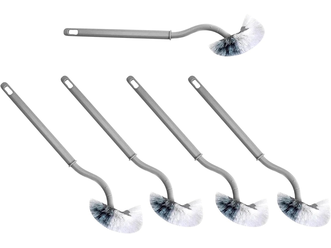 Escovas De Limpeza Para Vaso Sanitário Yarnow Com Cabo Curvo Em Pp E Cabeça Angulada, Kit De 5 Unidades Para Limpeza