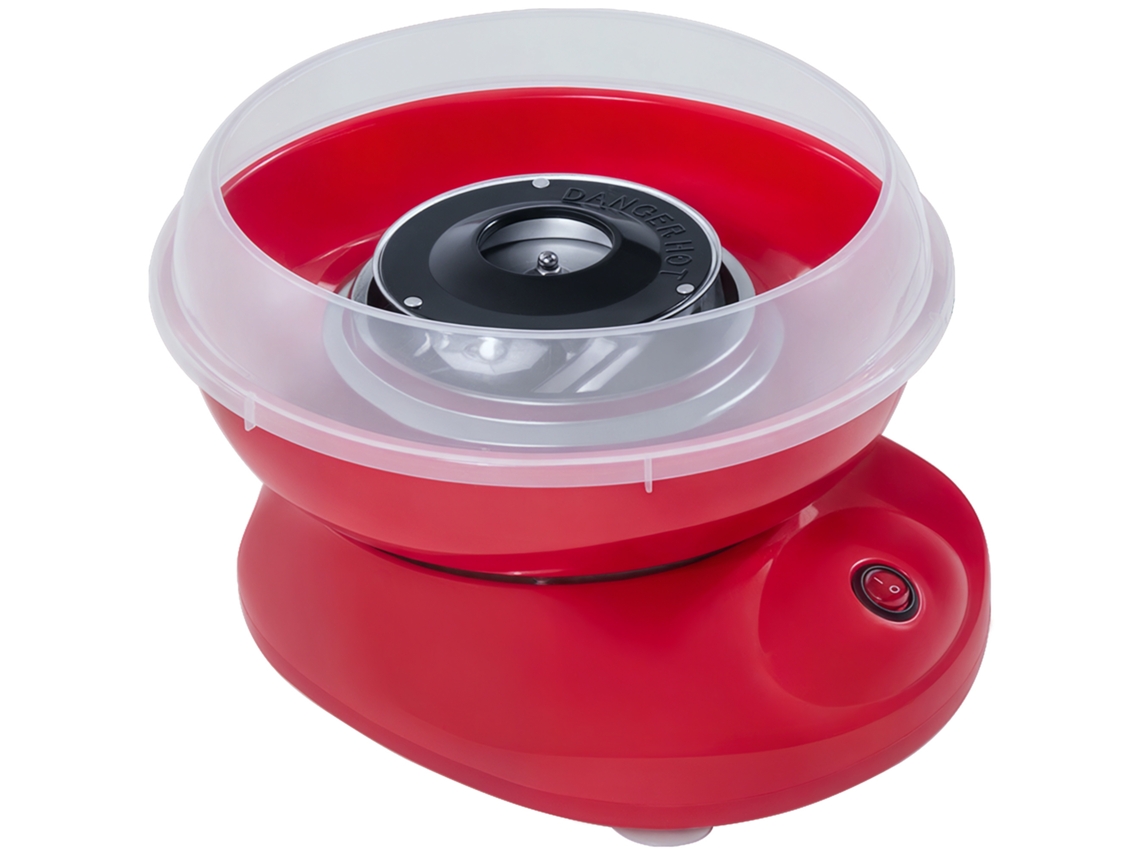 Máquina Para Hacer Algodón De Azúcar De 450-550 W, Acero Inoxidable, 27x26x18 Cm, Color Rojo.
