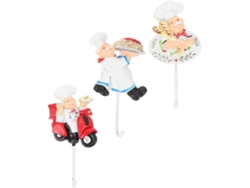 3 Ganchos Decorativos De Pared De Acero Inoxidable, Juego De Chef De Resina