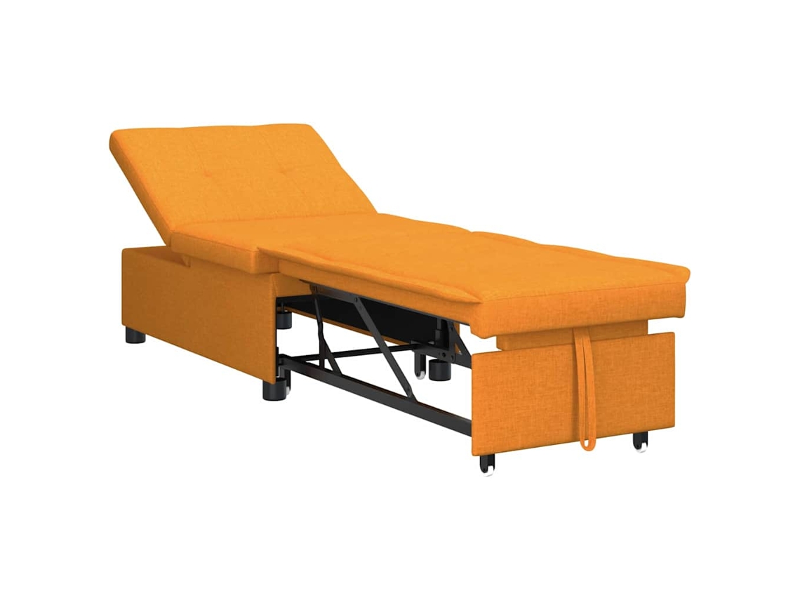 Sofá Cama | Sofá De Salón | Sofá De Descanso Desplegable Amarillo Oscuro 194 X 50 X 82 Cm Tela