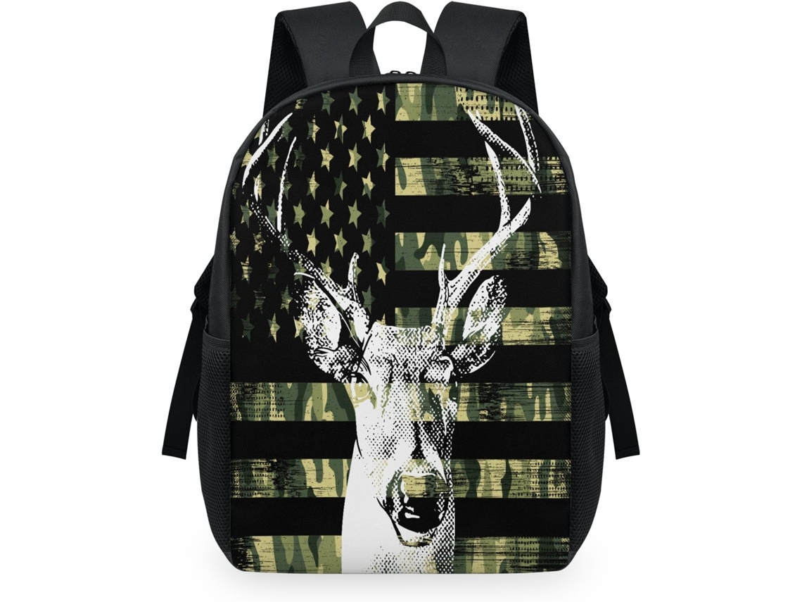 Mochila Tropicallife Estampado Camuflaje Ciervo Diseño Bandera Estadounidense Para Niños Niñas Hombres Muje