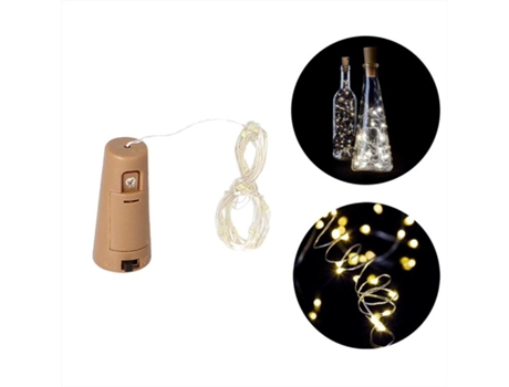 Luces navidad guirnalda led con tapon 20 microled blanco frio ip20. a pilas 3 lr44 (si incluidas)