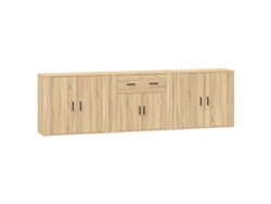Maison Exclusive - Aparadores 3 Piezas Madera Contrachapada Color Roble Sonoma