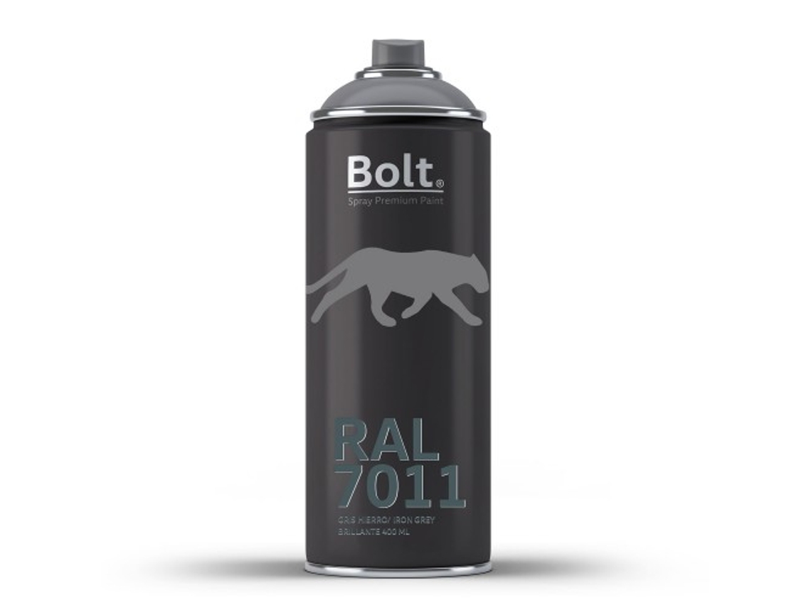 Spray Bolt Premium Acrilico Brillante Ral 400 Ml (Ral 7011 Gris Hierro)