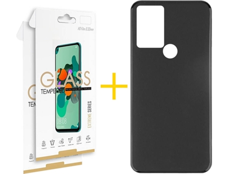 Carcasa + 2 Protectores de Pantalla para TCL 30 SE SKYHE Negro