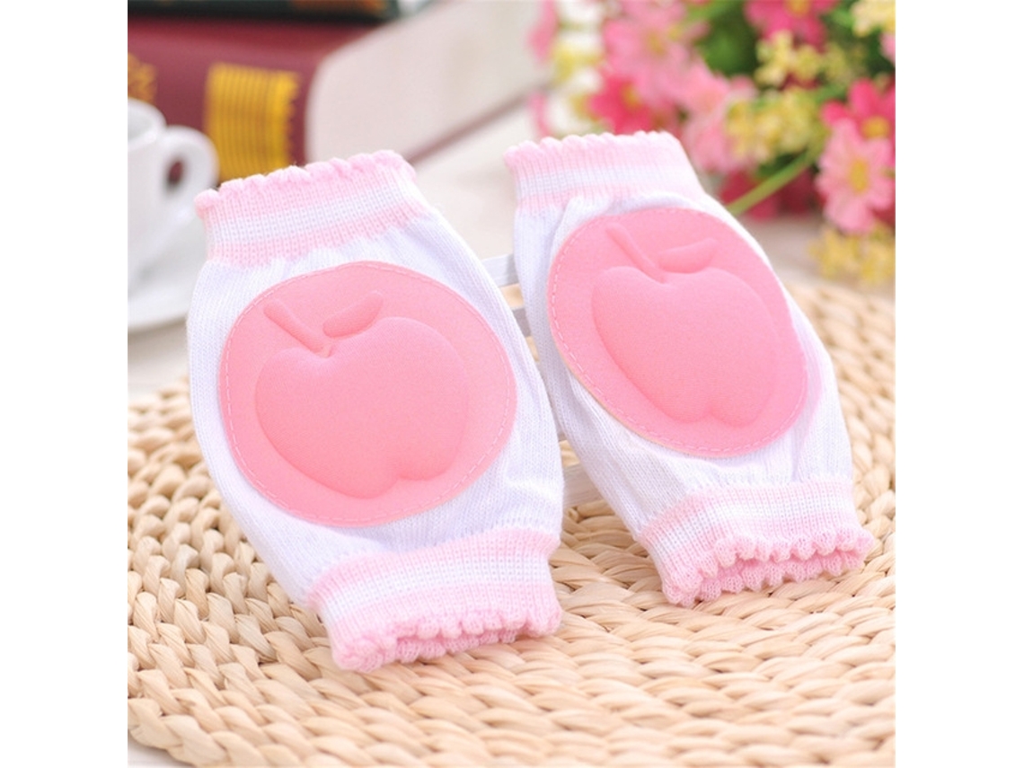 Rodilleras antideslizantes y transpirables para bebés que están aprendiendo a caminar, color rosa.