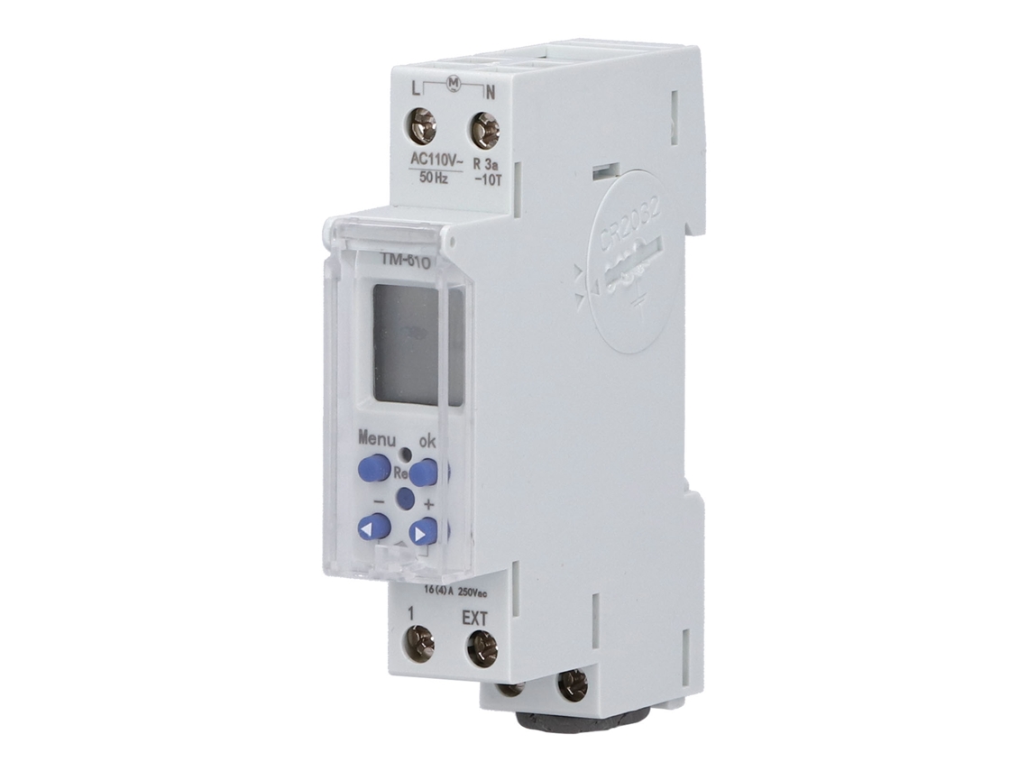 Temporizador digital semanal programable TM610-1 para riel DIN