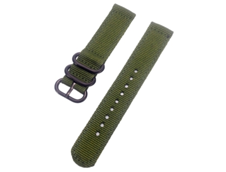 Correa de nailon 18mm con hebilla redonda para Garmin Forerunner 255S/Venu 2S/Xiaomi Mi Watch - verde intenso