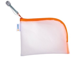 Bolsa con cremallera HERMA de malla Din A6 naranja