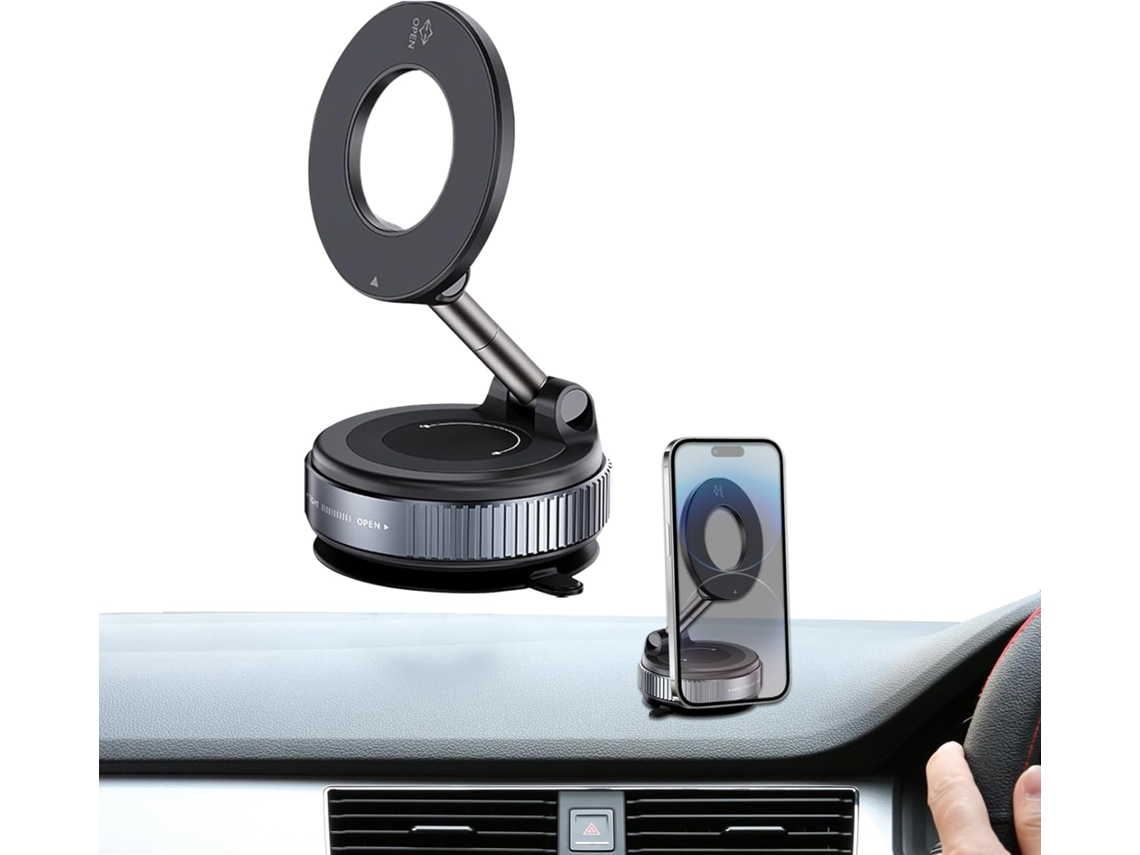 Soporte magnético para teléfono móvil al vacío para coche, soporte portátil ajustable con succión de 360 g, Jortmrd