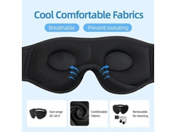 Kaload Máscara Yoga Olhos Cinza Design Contorno 3d Reprodução Música Fones Ouvido Confortáveis Dormir Alto-falante Hd Integrado Sono Rápido