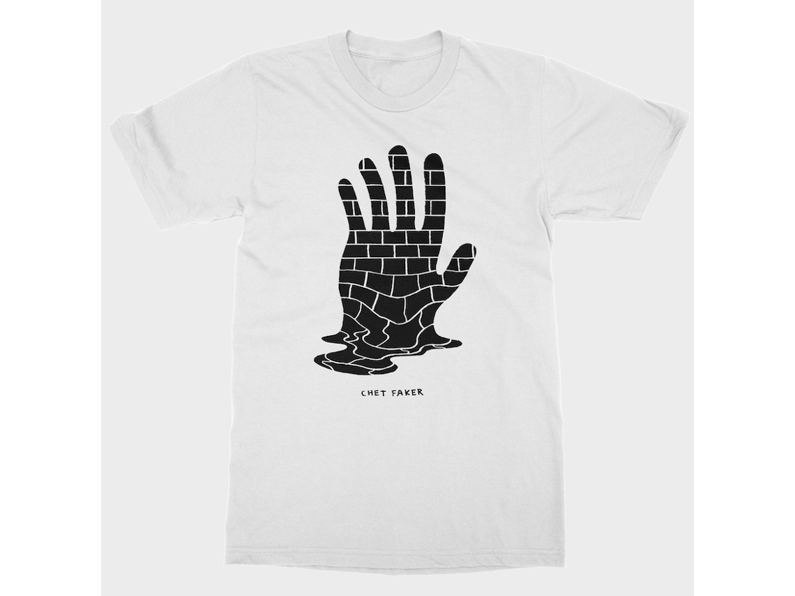 Camiseta blanca Chet Faker Brick Hand ROCKINSTONE Unisex Adulto Más vendido Talla: XXL