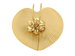 Soporte De Mesa Moderno De Hierro Con Forma De Hoja Y Brazo Resistente - Dorado