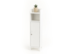 Armario De Baño Relaxdays, 5 Compartimentos, 80 X 18 X 20 Cm, Cierre Magnético, Estilo Campestre, Blanco