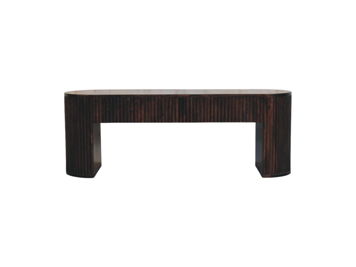 Banco de madera maciza de ARTISAN FURNITURE EST 1995 TM con acabado acanalado color moca