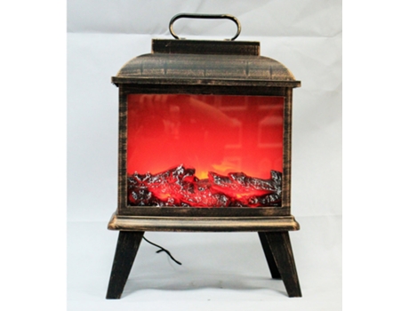 Chimenea Decorativa Led Efecto Llama de Fuego Chimenea de Batería 31x15.246.8cm Asa