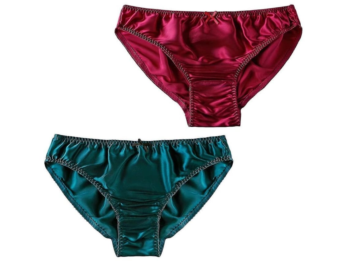 2026-braguitas De Seda De Morera Para Mujer Bikini Sexy Satinadas Ropa Interior 2 Piezas Tingquan Store