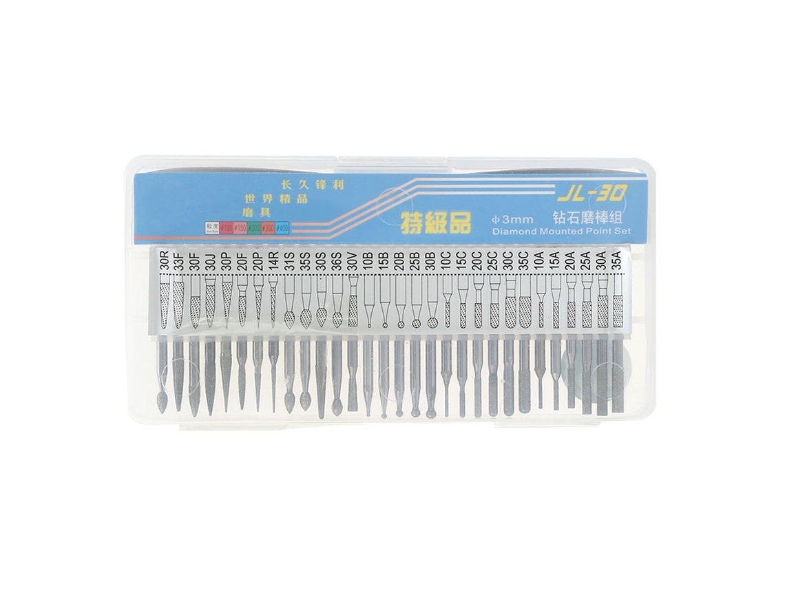 30 Cabezales De Lijado De Diamante De 3.0 Mm Para Herramientas Rotativas