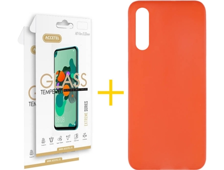 Carcasa + 2 Protectores de Pantalla Samsung A70 SKYHE Rojo