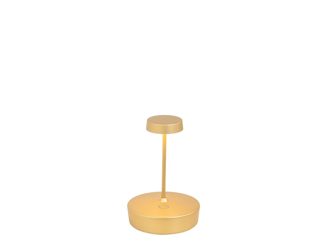 Lámpara de mesa LED Swap Mini Pro en oro mate de 2 W, recargable y regulable, 2200 K, 2700 K, 3000 K, IP65 Zafferano