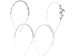 Conjunto De 4 Diademas De Boda Con Diamantes De Imitación Para Mujer, Diademas Brillantes, Conjunto De Accesorios Para El Cabello