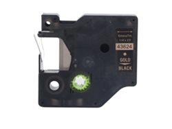 Cinta de etiquetado PET de 6 mm, resistente al agua y al aceite, dorada sobre negra, para LMPC 16596 LM150 LM450 LM350