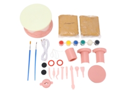 Ats-rueda De Alfarería Para Niños Con Herramientas De Escultura Kit Completo De Pintura Para Principiantes Rosa