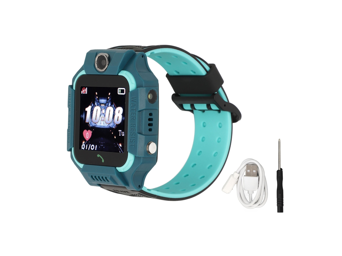 Ats-reloj Teléfono Infantil Con Pantalla Táctil Hd Gps Sos Impermeable Llamada Video Y Podómetro Azul