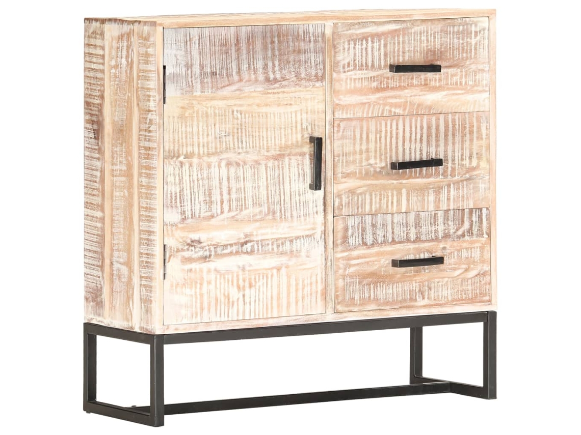 vidaXL Aparador de madera maciza de acacia blanco 73x30x75 cm