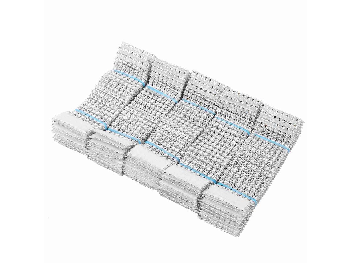50 Anillos Para Servilletas De Malla De Diamante, 8 Filas, Para Bodas, Navidad Y Lazos Para Sillas, Color Plata.