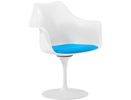 Silla de Comedor con Brazos Silla Giratoria Blanca -Tulipan 60x70x84cm TULIP STYLE
