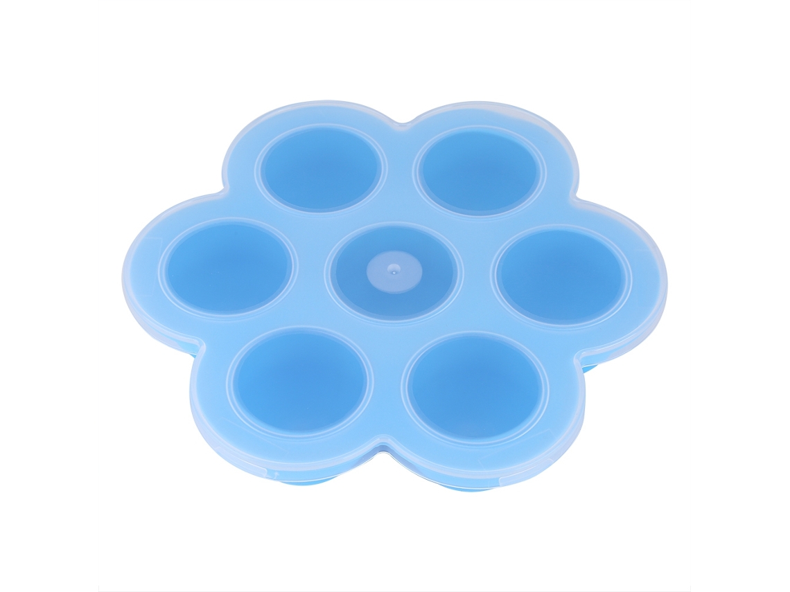 Molde De Silicona Para Huevos Con 7 Cavidades Y Tapa Para Congelador - Comida Para Bebés