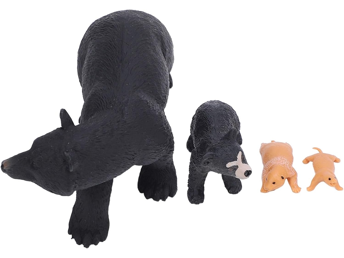 Conjunto De Figuritas De Osos Negros: Modelo Educativo De Crecimiento Animal Para Aprender Y Decorar.