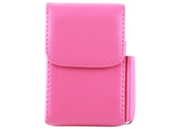 JILLIOPER Elegante estuche para cigarrillos, diseño de billetera de cuero sintético color rosa, regalo único para fumadores con protección contra rayones, estil