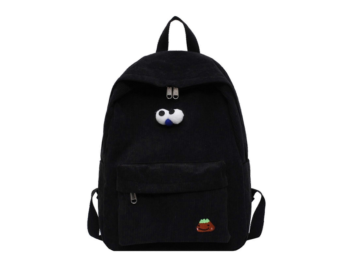 Mochila moderna de pana para estudiantes y viajeros, mochila multifuncional para uso diario, mochila escolar, negra.