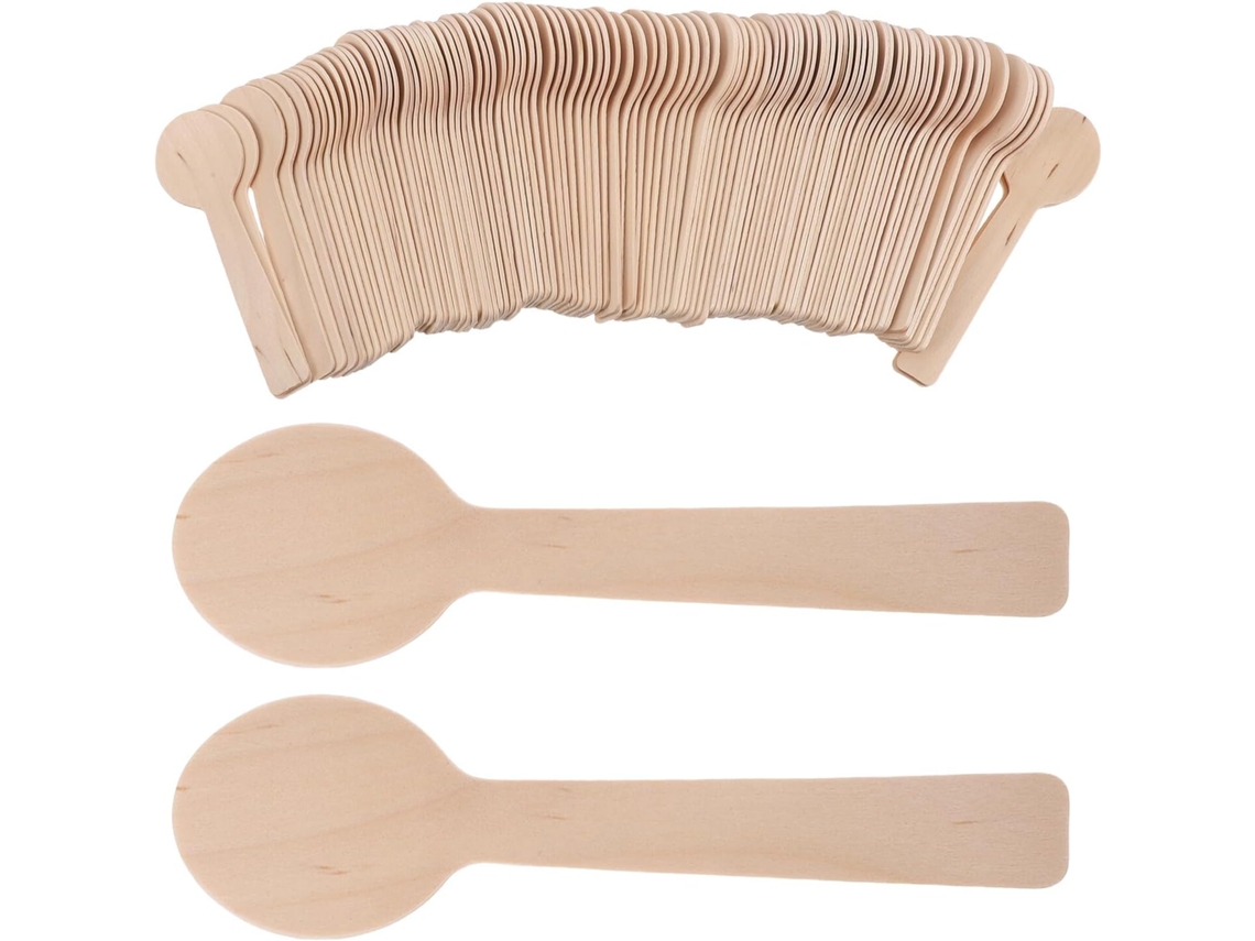 Juego De 100 Cucharas De Madera Para Ollas, Especias, Café, Miel Y Helado.