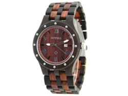 Reloj De Sándalo Con Dial Redondo Luminoso, Movimiento De Cuarzo, Analógico, Pulsera Púrpura Y Rojo