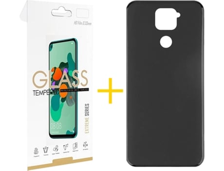 Kit Funda + Protector de Pantalla Xiaomi Redmi Note 9 SKYHE Liso (Negro)