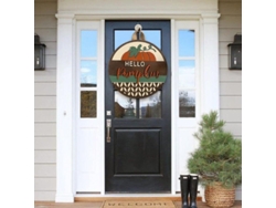 Letrero De Halloween "hola Calabaza", 30 Cm, Decoración Rústica Para La Puerta Principal, Decoración Para El Porche Campestre.