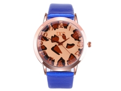 Reloj De Pulsera Zhoulianfa Para Mujer Con Correa De Piel Sintética Y Movimiento De Cuarzo (azul)