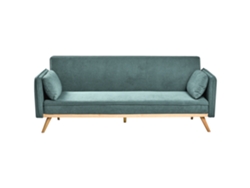 Sofá cama Beliani Wing de poliéster verde 205x80x76