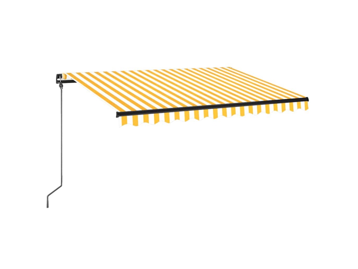 Maison Exclusive - Toldo Manual Retráctil Con Led Amarillo Y Blanco 350x250 Cm