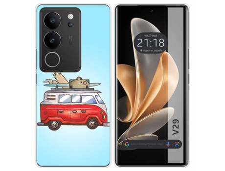 Funda Diseño Furgoneta para Vivo V29 5G TUMUNDOSMARTPHONE Silicona Multicolor