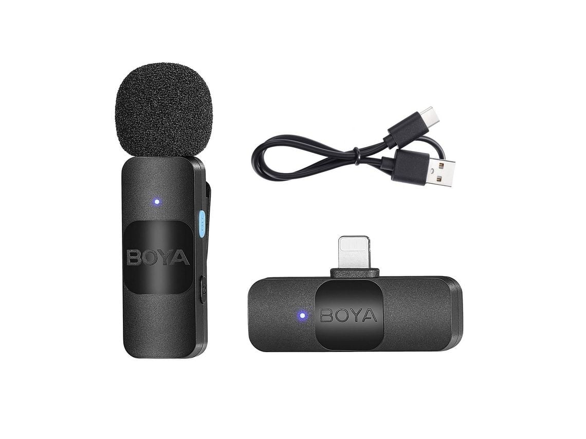 Sistema De Microfone Sem Fio Polya By-v1 2.4g Com Ativação Com Um Único Toque. Microfone De Bolso Para Telefones Celulares 1*
