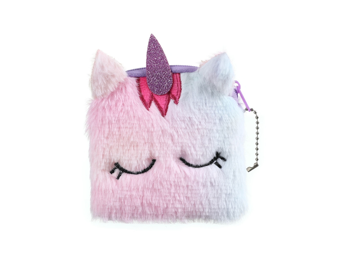 Lindo bolso de mano de unicornio de peluche, bolso de hombro de peluche con estampado de arcoíris y tie-dye, lindo y peludo bolso cruzado de unicornio